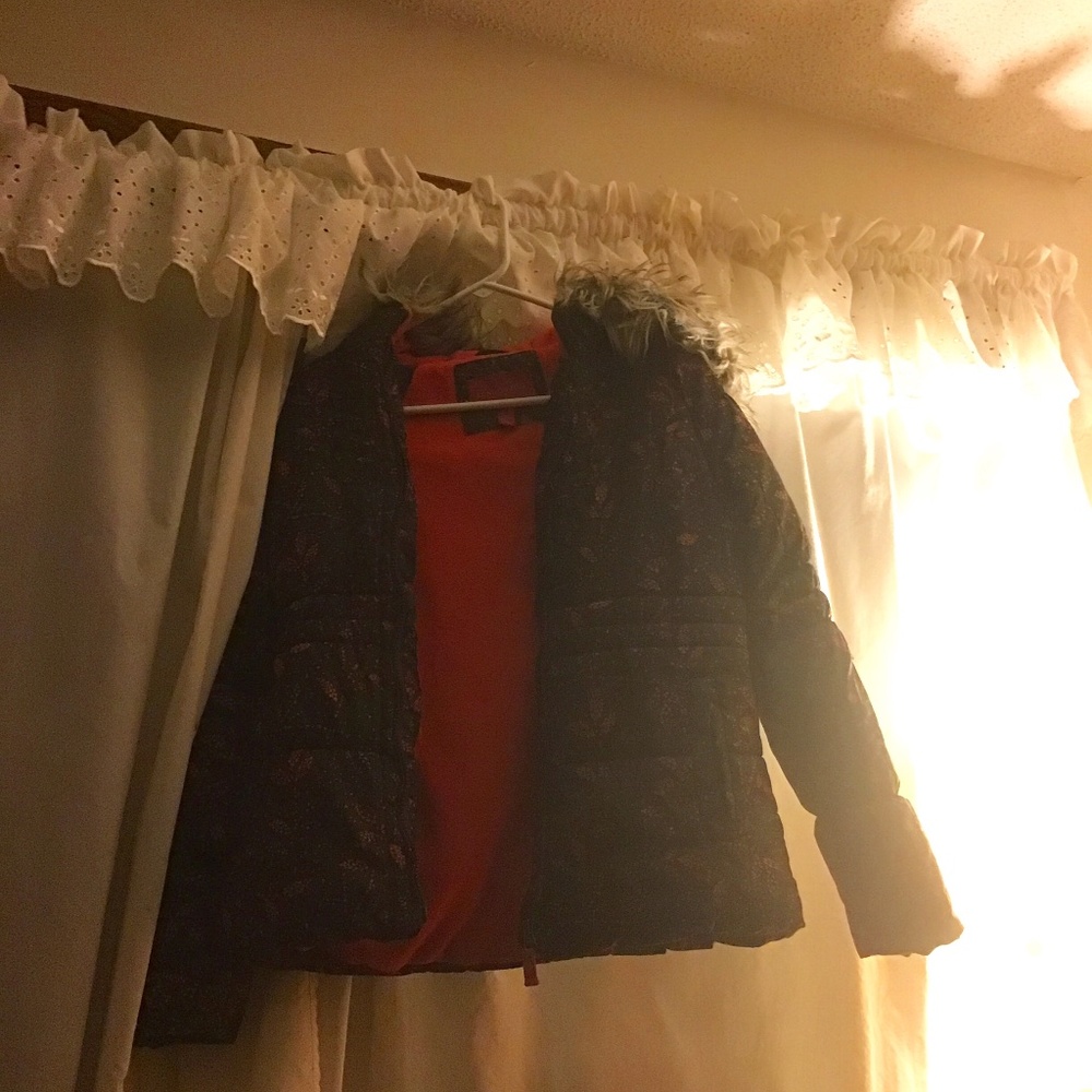 London Fog Girls Pink and Black Winter Coat